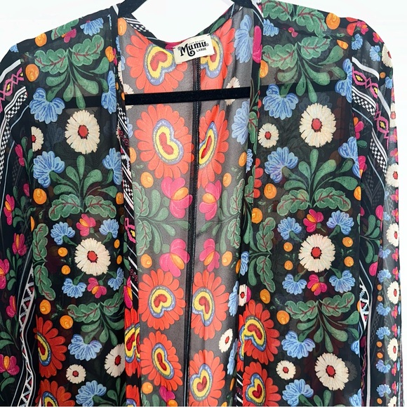 ❤️💙Unicorn💛💚Show Me Your MuMu Colorful Mexicali Cape Duster Large - Picture 4 of 4